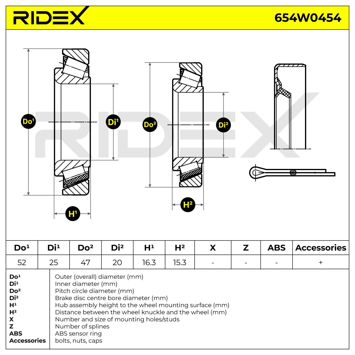 RIDEX Radlagersatz CHEVROLET,DAEWOO 654W0454 96316633,96316634,96316635 Radlager,Radlager & Radlagersatz S08333075 von RIDEX