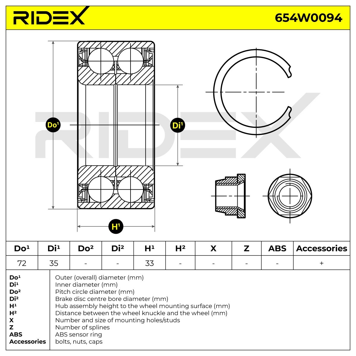 RIDEX Radlagersatz FIAT,LANCIA 654W0094 7555466,7555466WB,46528566 Radlager,Radlager & Radlagersatz 46773659,5890990,71714468 von RIDEX