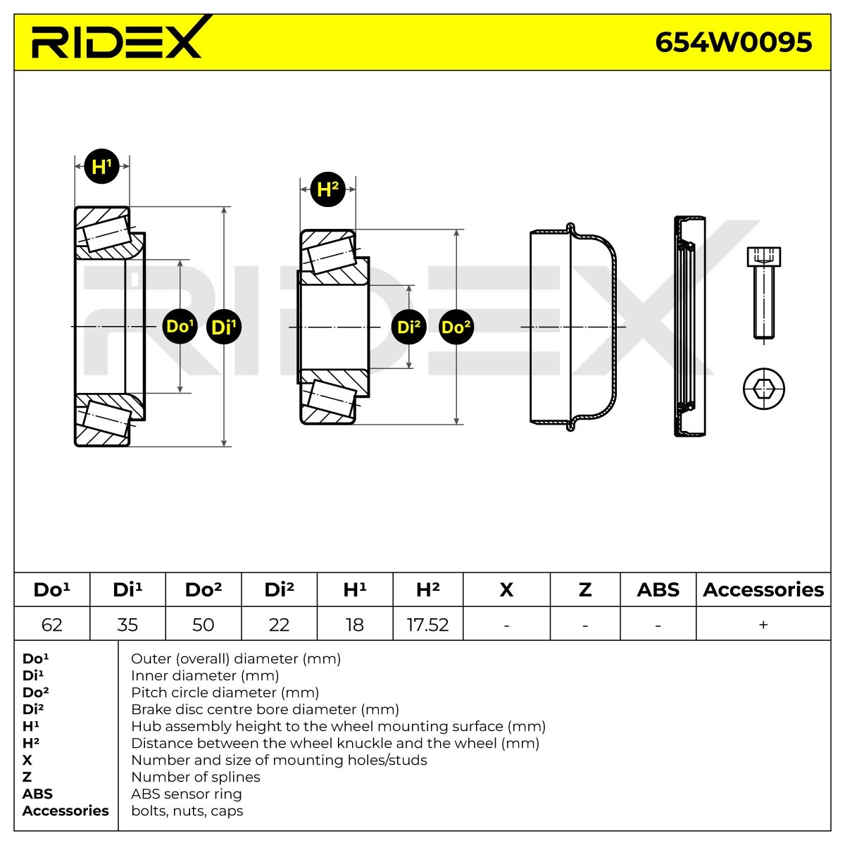 RIDEX Radlagersatz MERCEDES-BENZ 654W0095 A2033300051,0029803002,2033300051 Radlager,Radlager & Radlagersatz von RIDEX