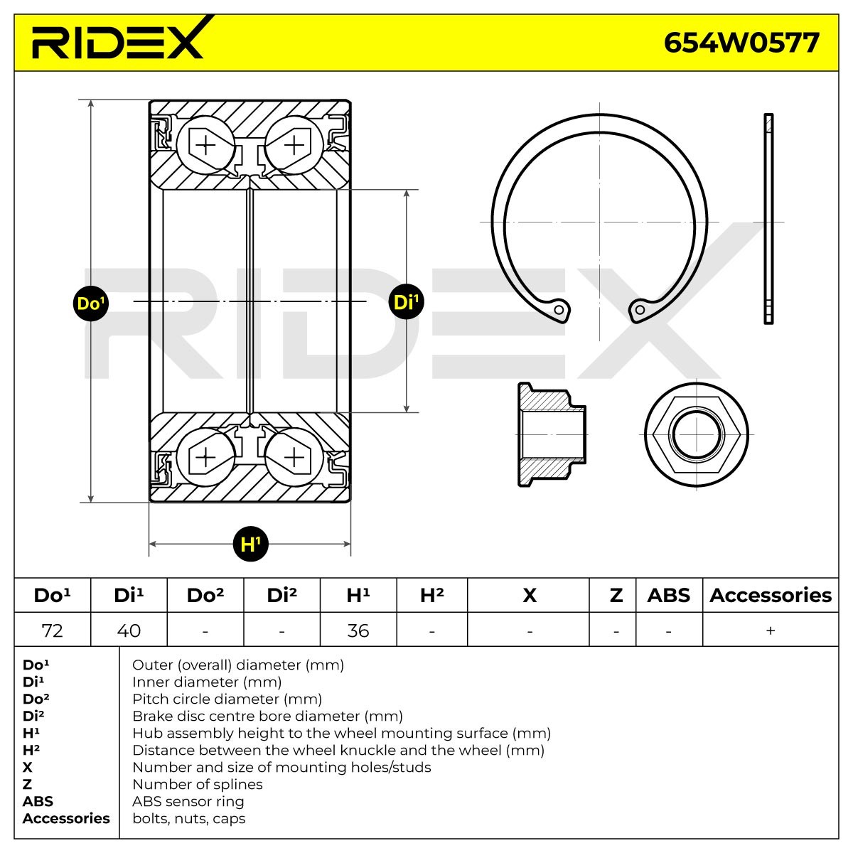 RIDEX Radlagersatz OPEL,SUZUKI,VAUXHALL 654W0577 4709078,9203934,95514678 Radlager,Radlager & Radlagersatz 4707157,4344068L10,4344068L10000,09203934 von RIDEX