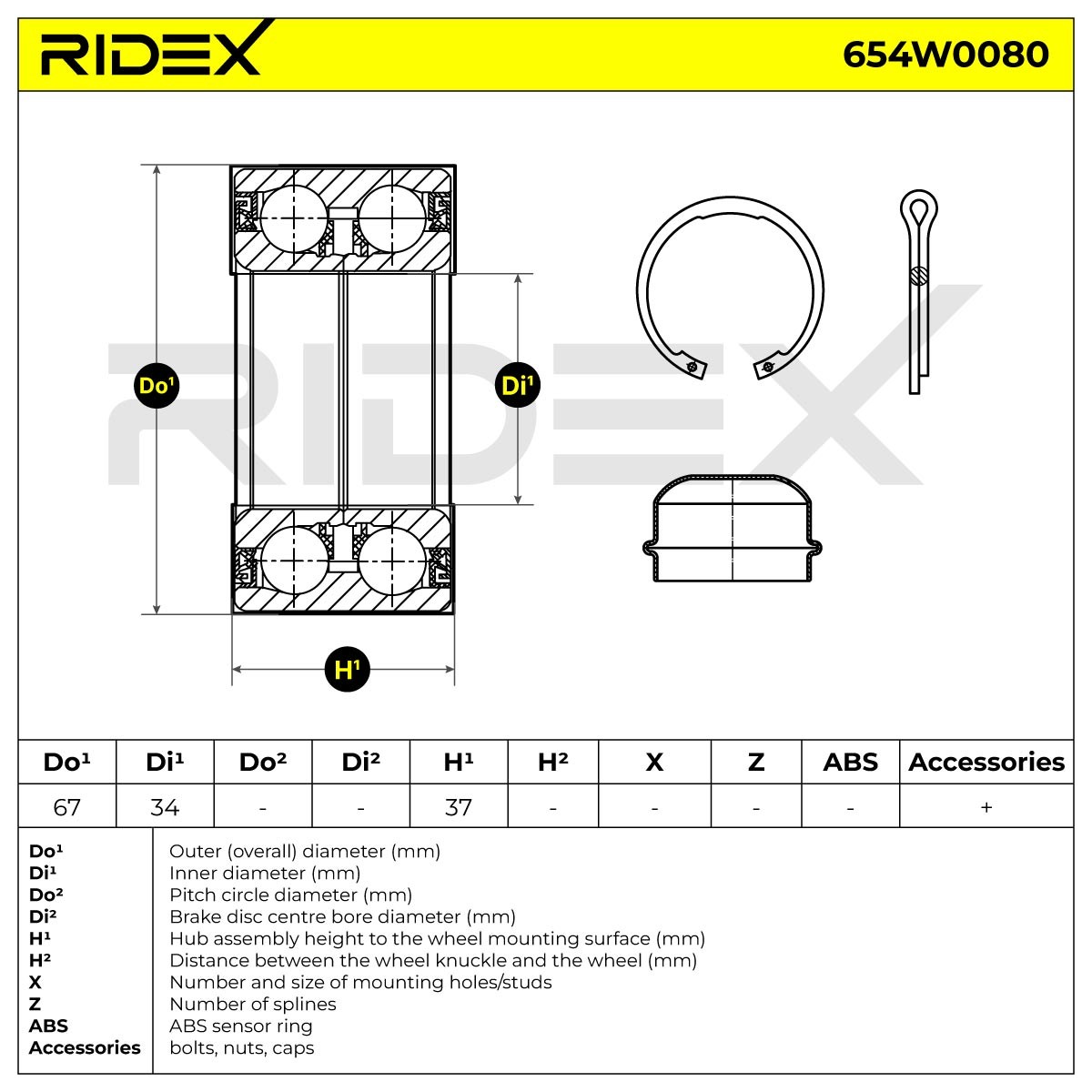 RIDEX Radlagersatz OPEL,VAUXHALL 654W0080 0328980,328980,9156278WB Radlager,Radlager & Radlagersatz 9195608 von RIDEX