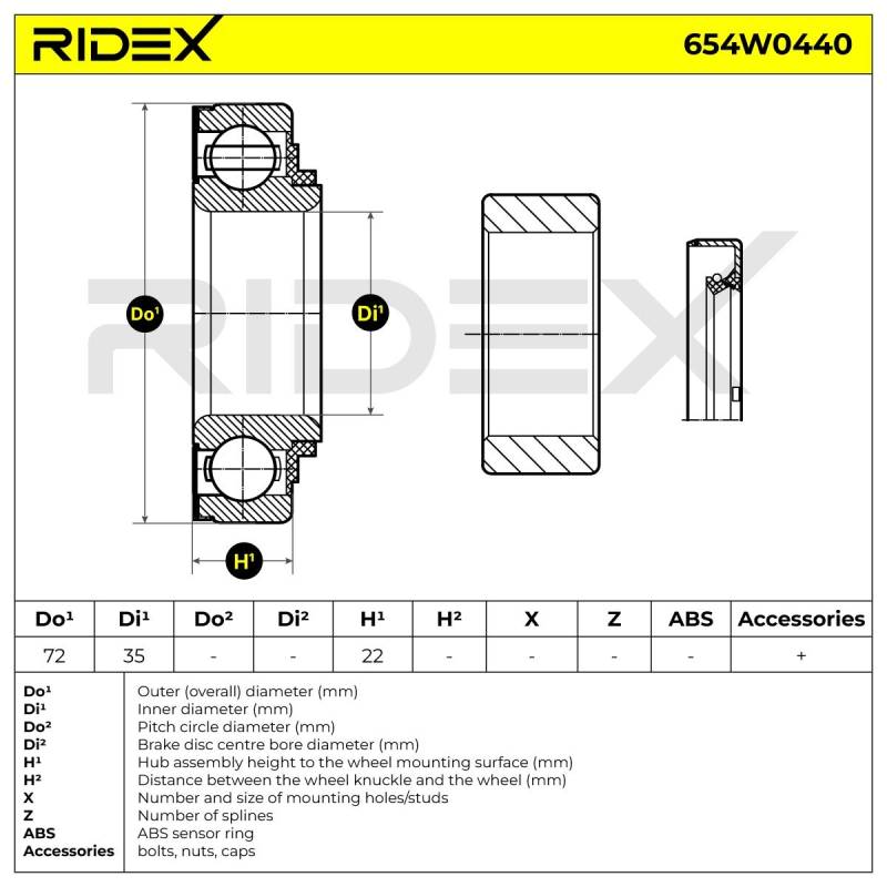 RIDEX Radlagersatz SUZUKI 654W0440 0926935009 Radlager,Radlager & Radlagersatz von RIDEX