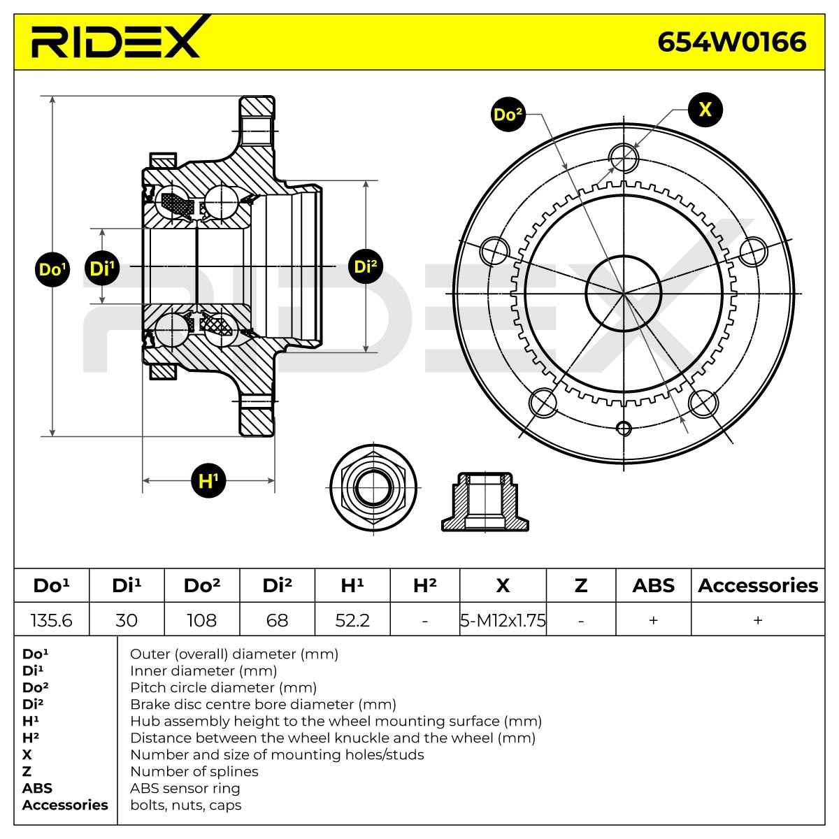 RIDEX Radlagersatz VOLVO 654W0166 271795,2717957 Radlager,Radlager & Radlagersatz von RIDEX