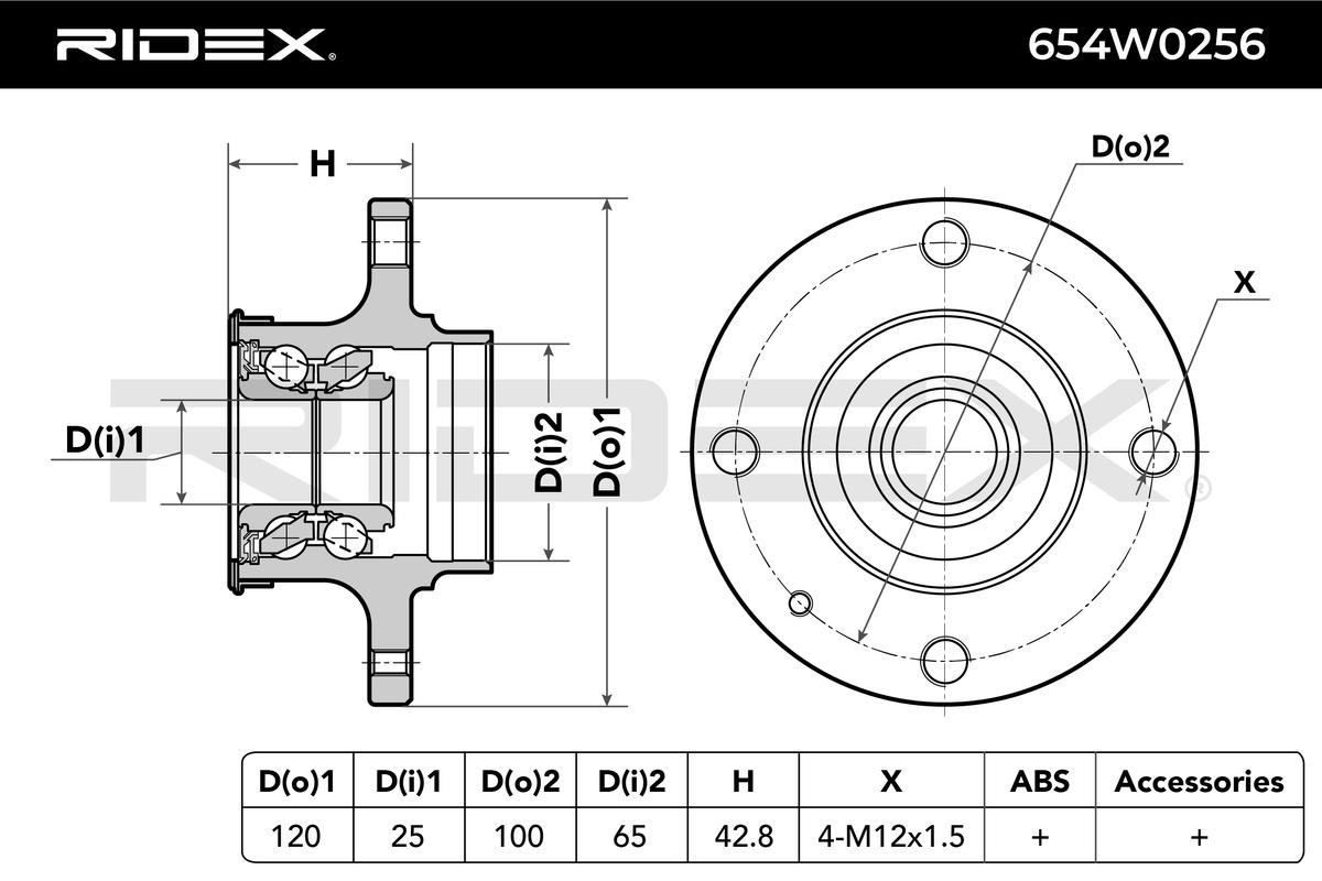 RIDEX Radlagersatz VW,AUDI 654W0256 6E0598611A,6E0598611 Radlager,Radlager & Radlagersatz von RIDEX