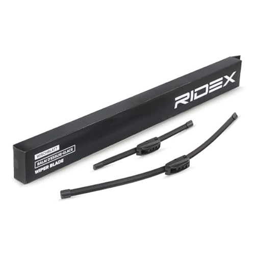 RIDEX Scheibenwischer Set Wischerblätter Set mit Spoiler Frontscheibenwischer Vorne Wischblattausführung: Flachbalkenwischblatt, Rahmenlos Länge 1: 600mm Länge 2: 340mm 298W0191 von RIDEX