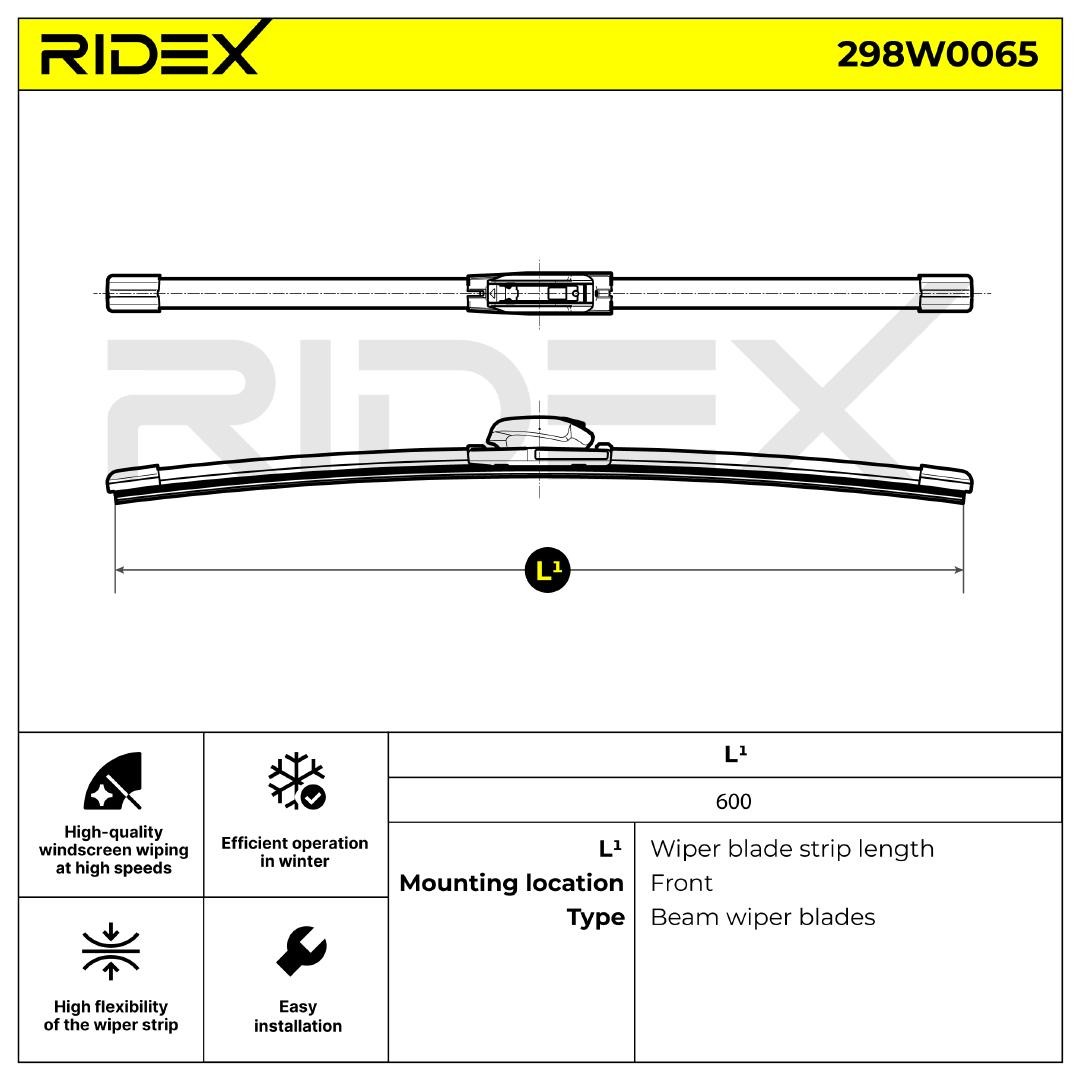 RIDEX Scheibenwischer VW,MERCEDES-BENZ,OPEL 298W0065 1613291580,1623237280,1611345580 1611352480,1608028680,6426SJ,1554028,983601S100,7701049049 von RIDEX