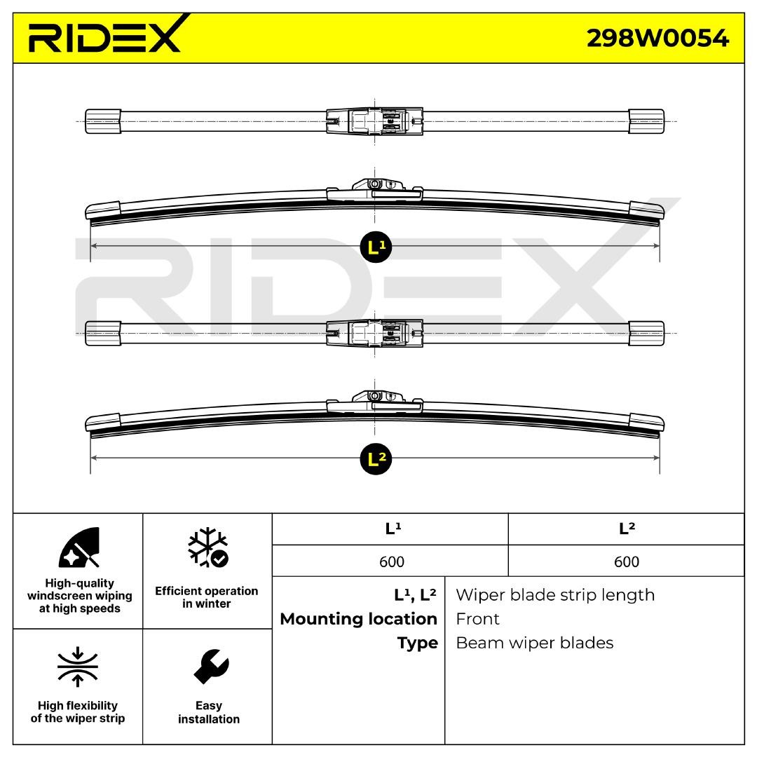 RIDEX Scheibenwischer VW,MERCEDES-BENZ 298W0054 A2128201045,A2128201745,7H6955425 2048201145,2128201045,A2048201145,A2048201300,A2048201845 von RIDEX