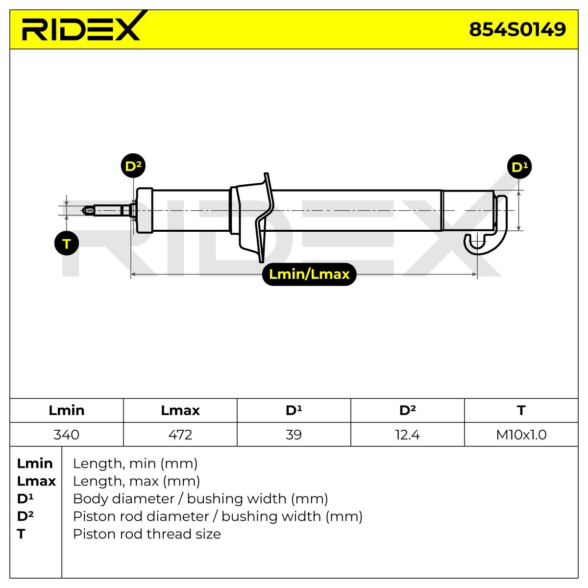 RIDEX Stoßdämpfer ALFA ROMEO 854S0149 60656818,46835210,50509462 Federbein,Stossdämpfer 50509463,50515466,50515467,60696956,46763385,60624991,60656819 von RIDEX