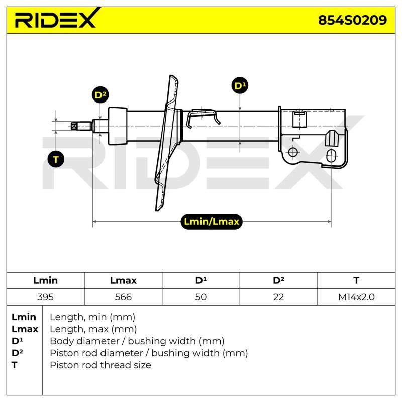 RIDEX Stoßdämpfer CHRYSLER,DODGE,PLYMOUTH 854S0209 4743547,4797640,4797641 Federbein,Stossdämpfer 4797642,4797643,4897451AA von RIDEX