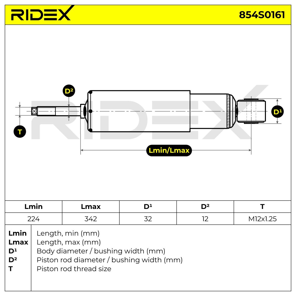 RIDEX Stoßdämpfer HYUNDAI 854S0161 54310H1150,54310H1160 Federbein,Stossdämpfer von RIDEX