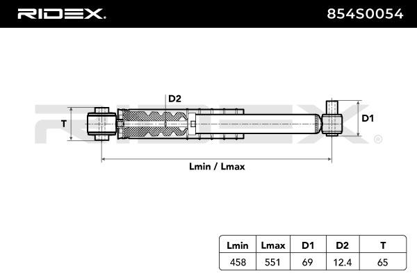 RIDEX Stoßdämpfer RENAULT 854S0054 8200387242,8200097418,8200108182 Federbein,Stossdämpfer 8200108183,8200283391,8200283393,8200371507,8200387240 von RIDEX