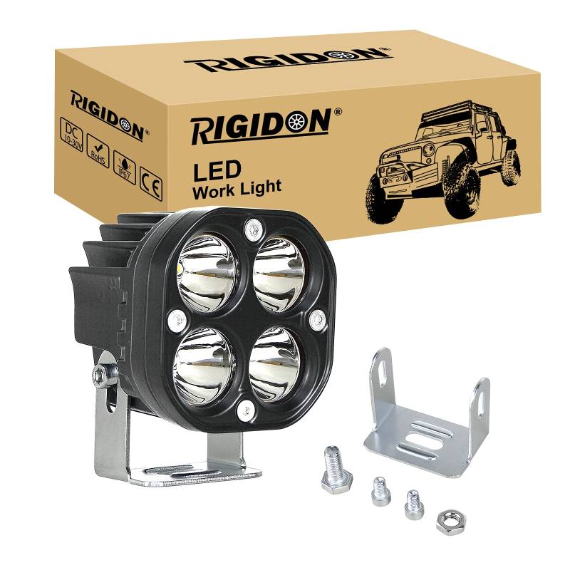 RIGIDON 1 Pcs Led arbeitslicht, 3 Zoll 40W Spot Strahler offroad beleuchtung für Auto SUV ATV Traktor LKW, 4x4 Fahrzeuge, Led nebelscheinwerfer, Led arbeitsscheinwerfer led scheinwerfer, 6000K Weiß von RIGIDON