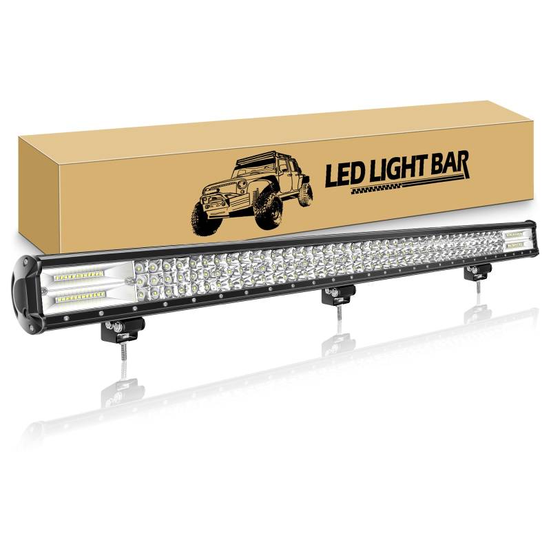 RIGIDON 115cm 612W Led Arbeitsscheinwerfer Bar, Led Lichtleiste KFZ 12V 24V Wasserdicht Arbeitslicht Offroad Beleuchtung für 4x4 Auto Traktor SUV UTV ATV PKW LKW Fahrzeuge, 6000K Weiß von RIGIDON