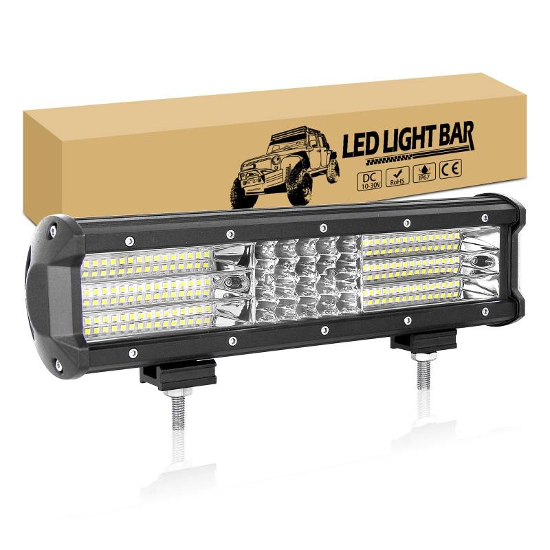 RIGIDON 12" 30cm 330W Led Arbeitsscheinwerfer Bar Led Scheinwerfer Auto 12V 24V, Flutlicht Reflektor Combo, Wasserdicht Offroad Beleuchtung für 4x4 Traktor SUV UTV ATV LKW Fahrzeuge Arbeitslicht von RIGIDON