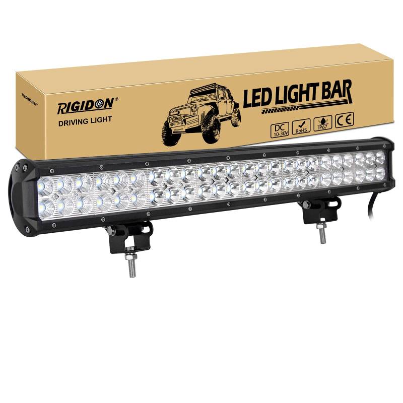 RIGIDON 12v 24v led lichtleiste kfz, 23 Zoll 58cm 144W Spot Flut-Combo-Strahl offroad beleuchtung für SUV ATV, UTV, LKW, 4x4, Fahrzeuge, Wasserdicht 6000K Weiß led nebelscheinwerfer, arbeitslicht von RIGIDON