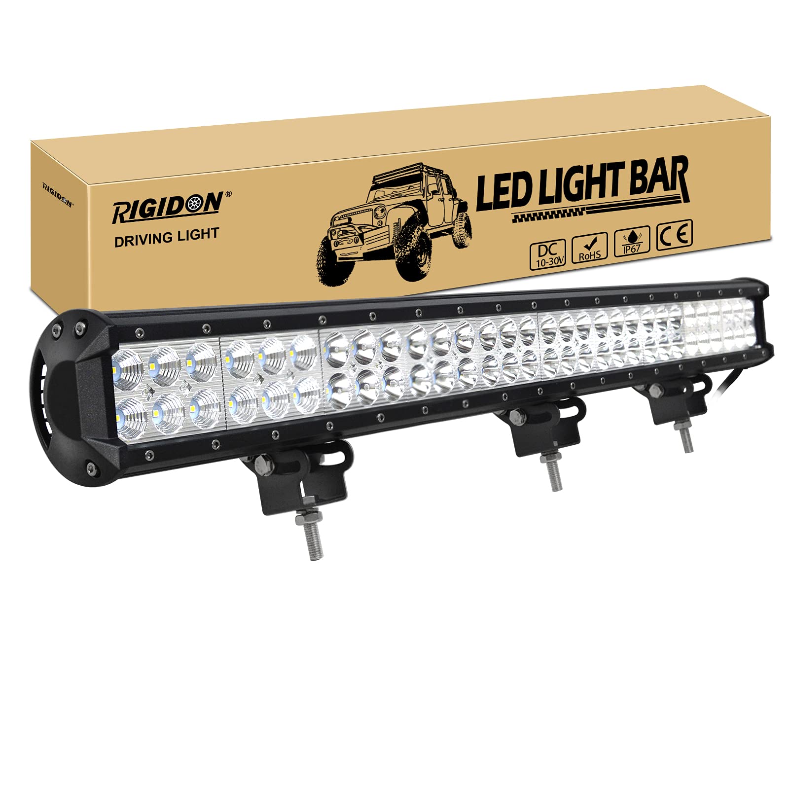 RIGIDON 12v 24v led lichtleiste kfz, 28 Zoll 71cm 180W Spot Flut-Combo-Strahl offroad beleuchtung für SUV ATV, UTV, LKW, 4x4, Fahrzeuge, Wasserdicht 6000K Weiß led nebelscheinwerfer, arbeitslicht von RIGIDON