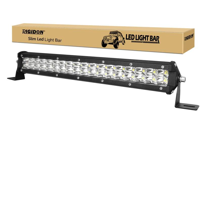 RIGIDON 15 Zoll 38 cm 108W Spot außen alu led lichtleiste, 12V 24V Wasserdicht warmweiß offroad beleuchtung für Auto SUV Offroad ATV SUV LKW Traktor Fahrzeuge 4x4, Led nebelscheinwerfer 6000K von RIGIDON