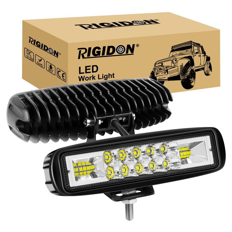 RIGIDON 2x 6 Zoll 24W Led Strahler, 12V 24V Led arbeitsscheinwerfer, rückfahrscheinwerfer für Auto ATV LKW KFZ Fahrzeuge 4x4 traktor Motorrad, Wasserdicht offroad beleuchtung, led spot arbeitsleucht von RIGIDON