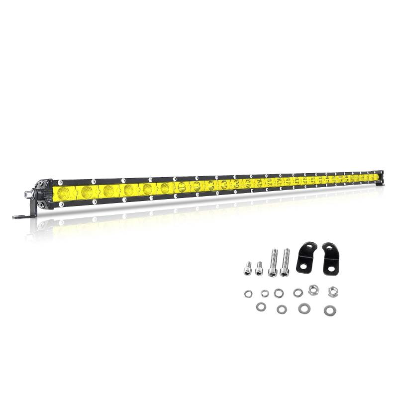 RIGIDON 30 Zoll 81CM 150W Led Lichtleiste KFZ 12V 24V Led Scheinwerfer Offroad Beleuchtung Strahler Flutlicht Led Arbeitsscheinwerfer Bar für Auto SUV UTV ATV LKW Traktor Fahrzeuge, 3000K Gelb von RIGIDON