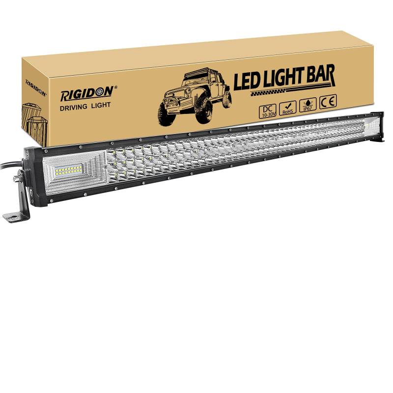 RIGIDON 42 Zoll 105 cm 540W außen alu led lichtleiste, 12V 24V Wasserdicht warmweiß offroad beleuchtung für Auto SUV Offroad ATV LKW Traktor Fahrzeuge 4x4, Slim direkt led nebelscheinwerfer 6000K von RIGIDON