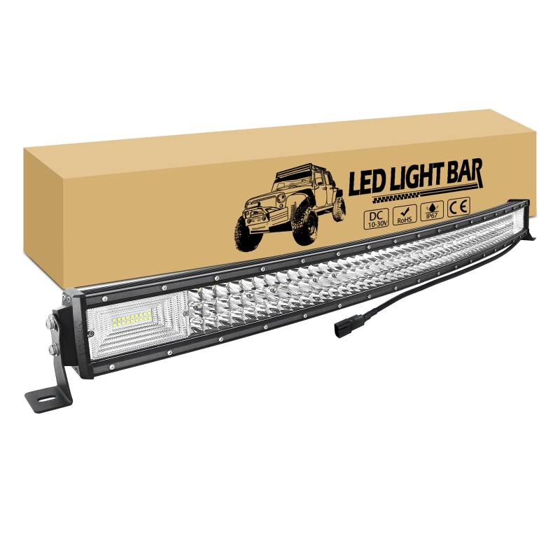 RIGIDON 42 Zoll 106cm 540W Gebogen LED Arbeitsscheinwerfer Bar, Led lichtbalken 12V 24V 6000K lichtleiste KFZ, Offroad Scheinwerfer Wasserdicht für Auto SUV ATV UTV LKW 4x4 Nebelscheinwerfer von RIGIDON