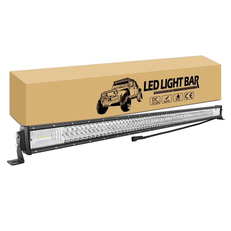 RIGIDON 50 Zoll 127cm 648W Wasserdicht LED Arbeitsscheinwerfer Bar, Led lichtbalken 12V 24V 6000K lichtleiste KFZ, Offroad Scheinwerfer für Auto SUV ATV UTV LKW 4x4 Nebelscheinwerfer von RIGIDON