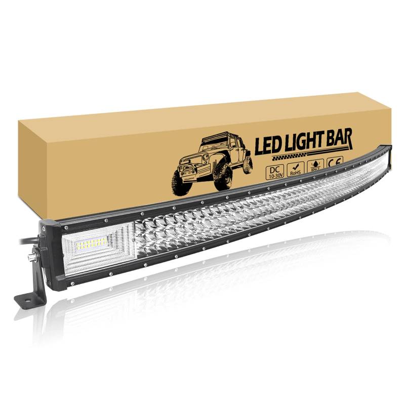 RIGIDON 52 Zoll 132cm 675W Gebogen Led lichtleiste, 12V 24V Led Arbeitsscheinwerfer Bar Lichtbalken Offroad Beleuchtung licht Wasserdicht für 4x4 Auto Traktor LKW PKW Truck SUV ATV UTV Fahrzeuge von RIGIDON