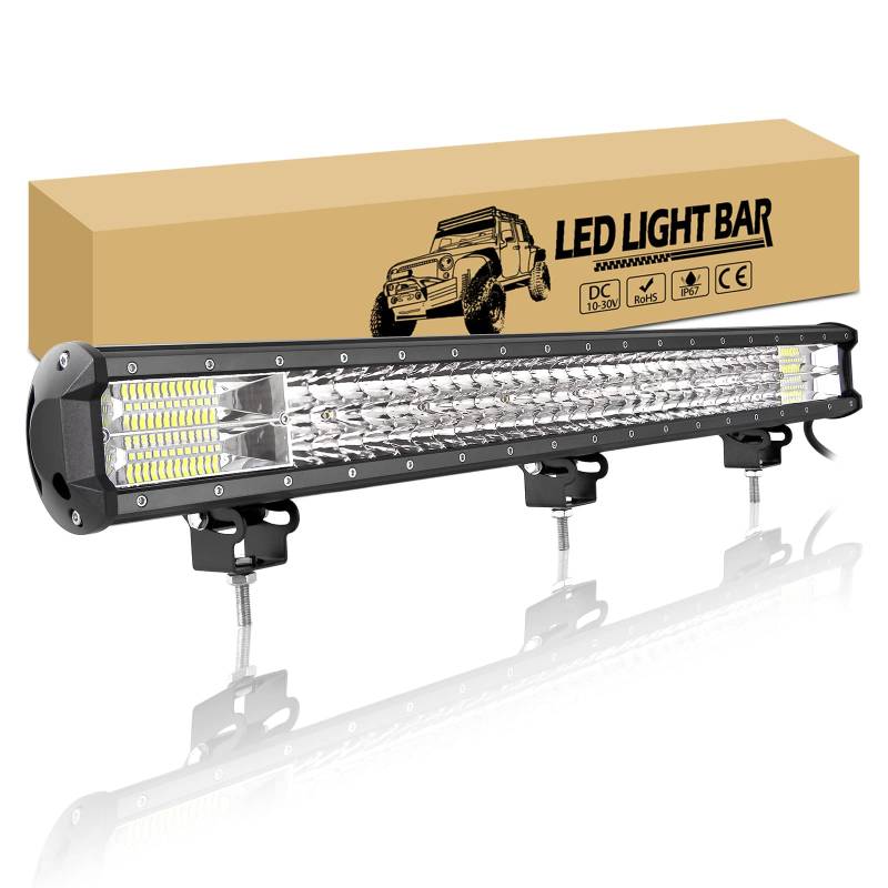 RIGIDON 72cm 396W Led Arbeitsscheinwerfer Bar, Led Lichtleiste KFZ 12V 24V Wasserdicht Arbeitslicht Offroad Beleuchtung für 4x4 Auto Traktor SUV UTV ATV PKW LKW Fahrzeuge, 6000K Weiß von RIGIDON