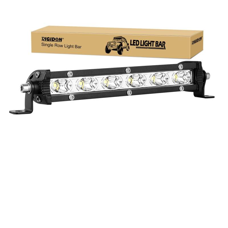 RIGIDON Schmal einzelne reihe Led lichtleiste kfz, 12V 24V 7 Zoll 18cm 30W Strahler Spot offroad beleuchtung für SUV ATV, UTV, Traktor, LKW, Fahrzeuge, 6000K Weiß led nebelscheinwerfer von RIGIDON