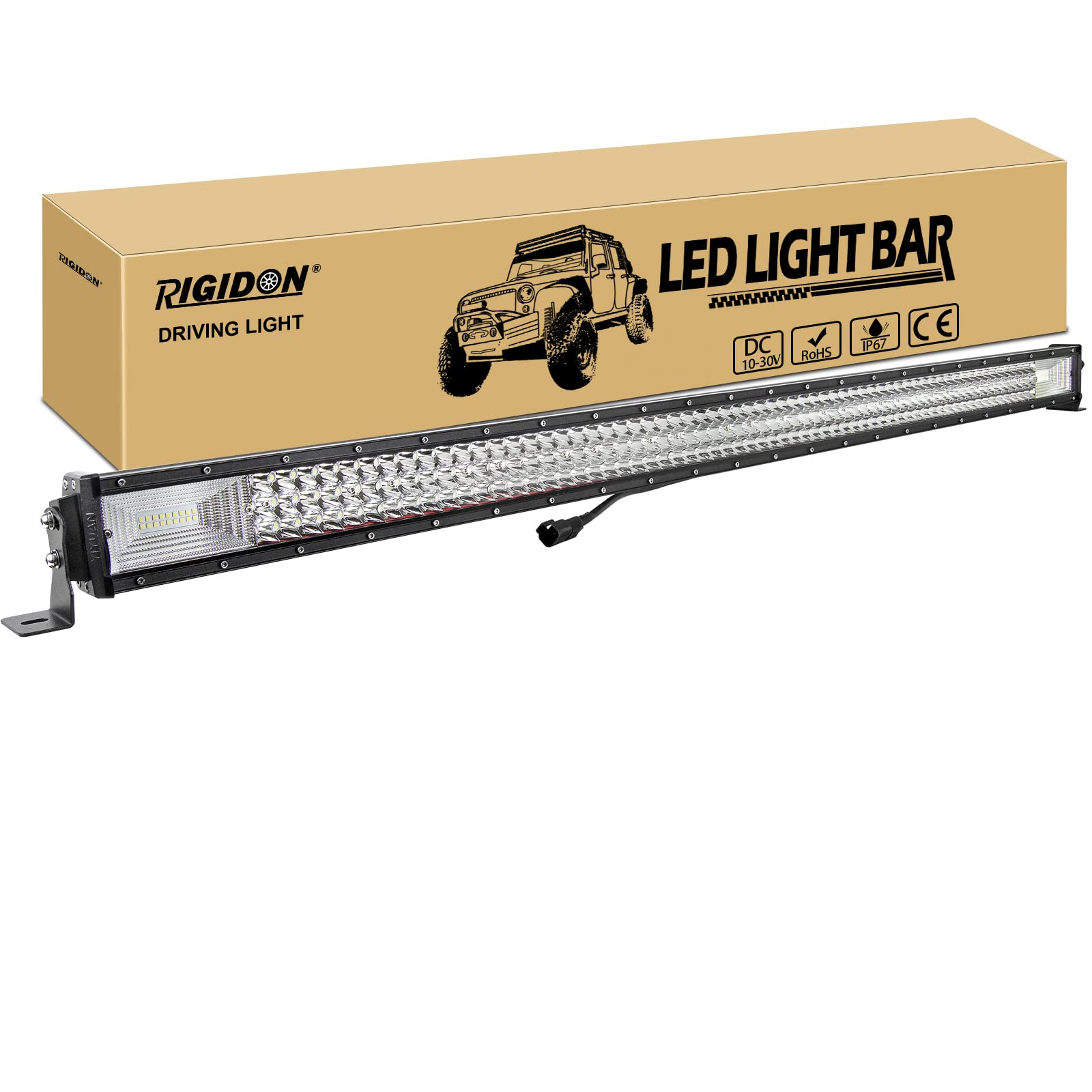 RIGIDON Wasserdicht Led Lichtleiste,12V 24V led bar lampe, 50 Zoll 127cm 648W Spot Flut-Combo-Strahl offroad beleuchtung für Auto SUV ATV, UTV, LKW, Fahrzeuge, 6000K Weiß led nebelscheinwerfer von RIGIDON