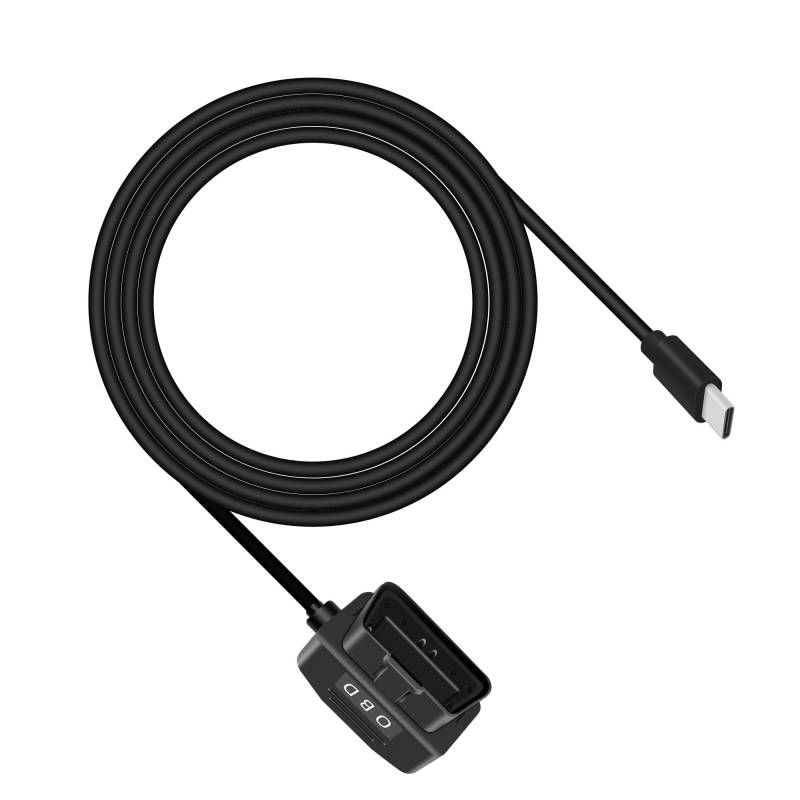 RIIEYOCA OBD zu USB DashCam Kabel, USB C zu OBD-II Hardwire Adapter mit Switch Button Connector Kompatibel mit Elektrofahrzeugen (11,5ft / 3,5m) von RIIEYOCA