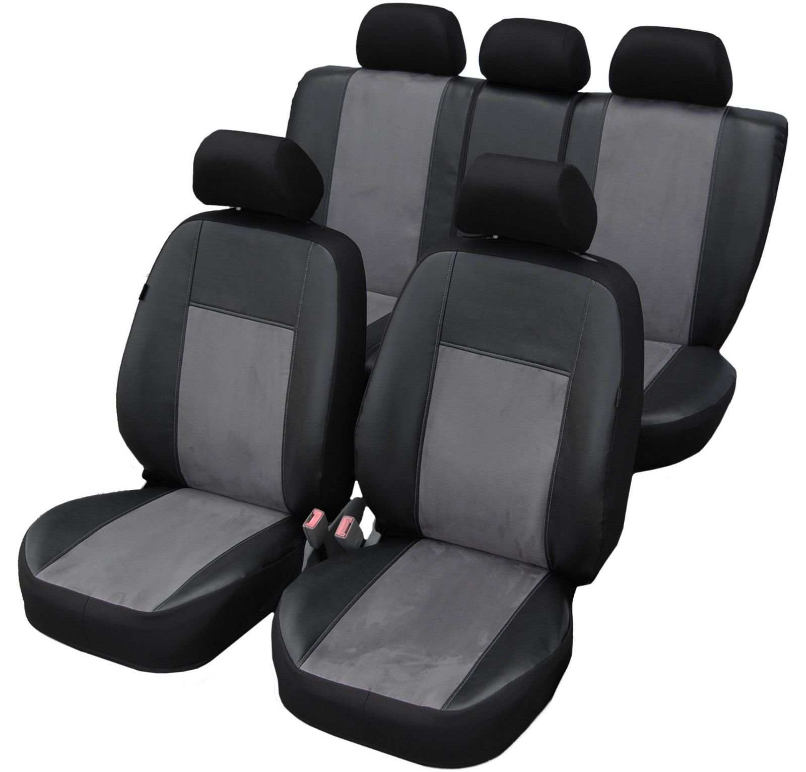 ERJOT Alcantara mit Kunstleder Autositzbezüge Maßgefertigung Sitzbezüge kompatibel mit VW Caddy III Komplettset von ERJOT