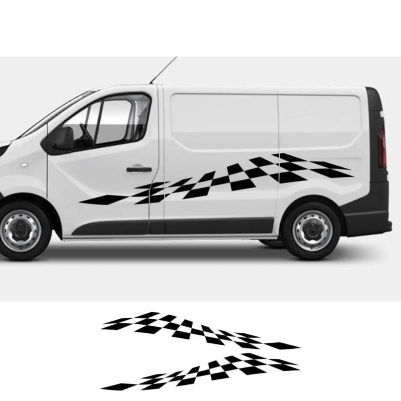 2 STK. Seitenaufkleber für Autotüren, für Vauxhall, für Opel Vivaro, für R=enault Trafic Graphics Camper Van Vinylfolie Aufkleber Tuningzubehör Auto Seitenschweller Streifen Aufkleber von RIMMEAN