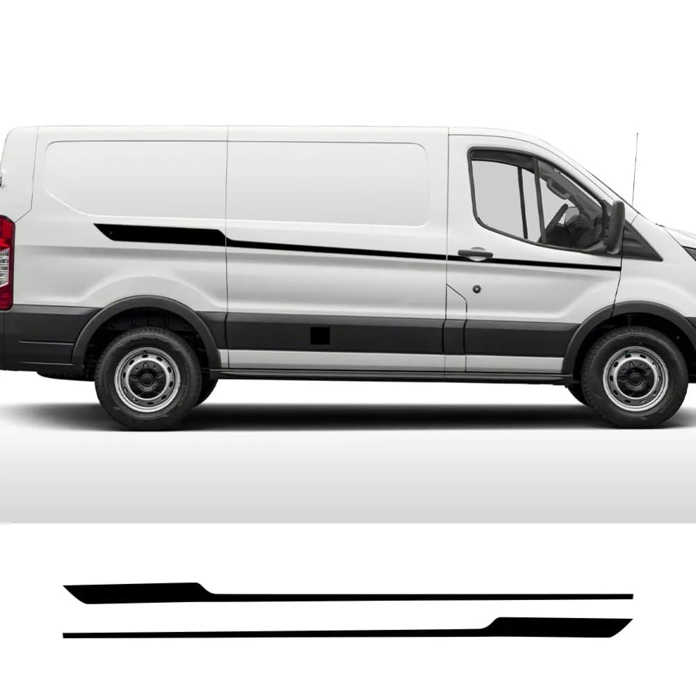 2 Teile/los Autoaufkleber, Für Ford Transit Tourneo Custom Camper Van Sport Streifen Grafiken Vinyl Aufkleber Tuning Autozubehör Auto Seitenschweller Streifen Aufkleber von RIMMEAN