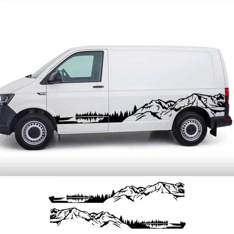 2 Teile/los Autoaufkleber Wohnmobil Camper Van DIY Streifen Berg Grafik Aufkleber, für VW Crafter Tuning Zubehör Auto Seitenschweller Streifen Aufkleber von RIMMEAN