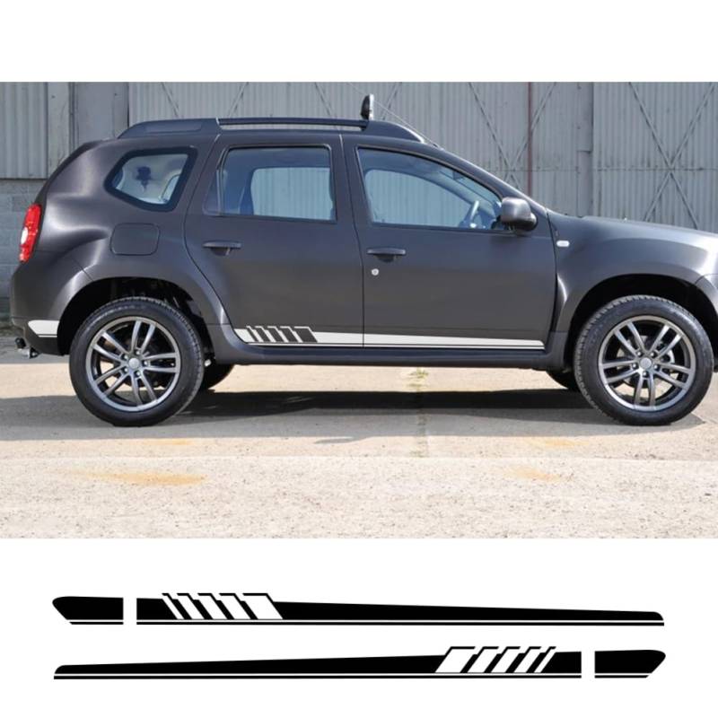 2-teilige Autoaufkleber für Lange Seitentüren, für R=enault Dacia Duster Logan Sandero, Auto-Vinylfolie, Aufkleber, Styling, Auto-Tuning-Zubehör, Auto-Seitenschweller-Streifenaufkleber von RIMMEAN