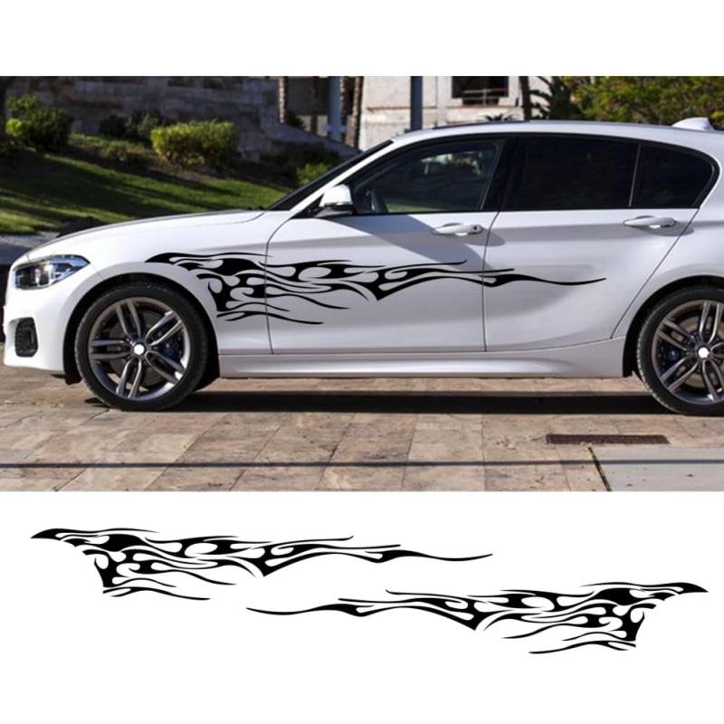 Autotür-Seitenaufkleber, Grafiken, Flammen-Sport-Dekor, Vinyl-Abdeckung, für BMW Auto-Seitenschweller-Streifenaufkleber von RIMMEAN