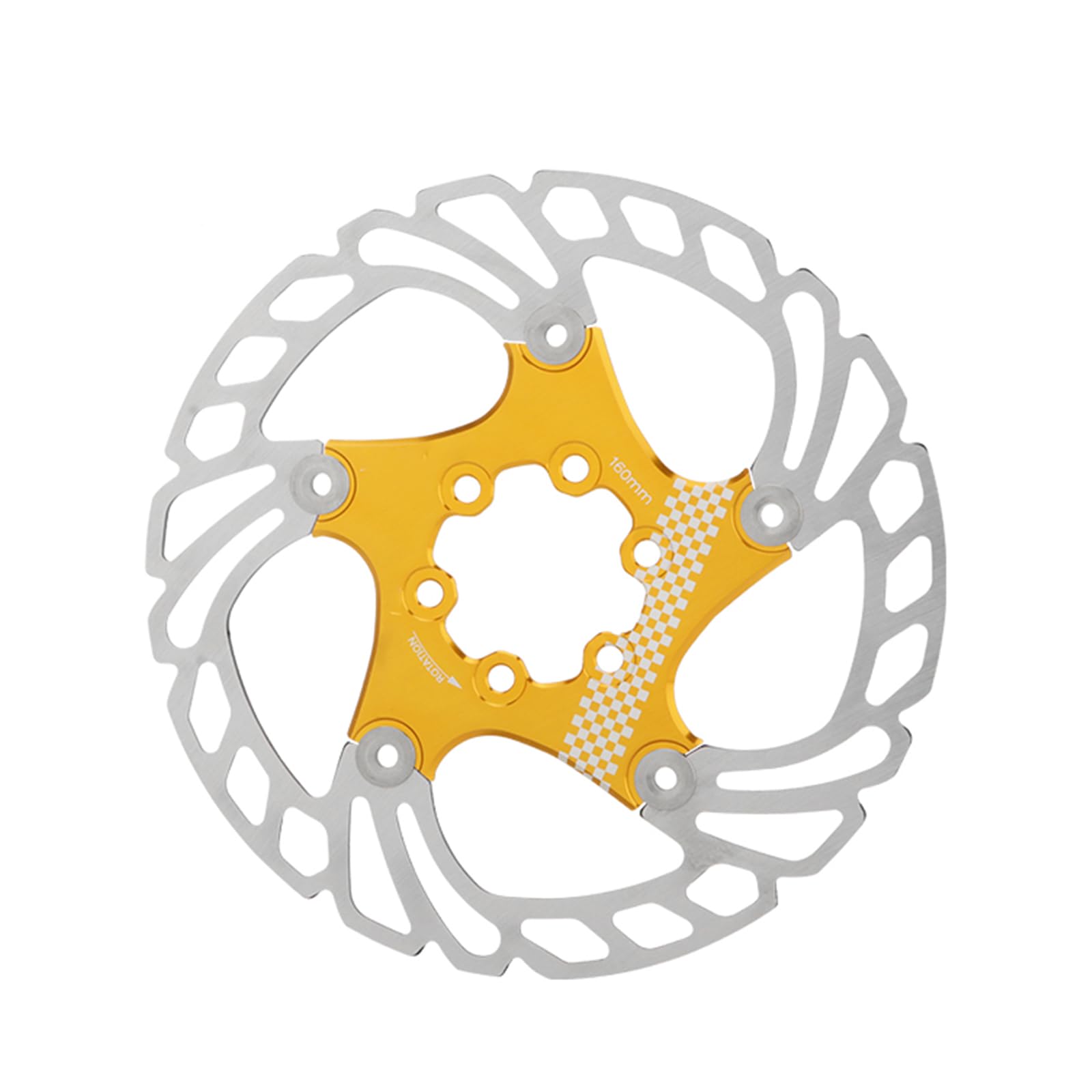 RINGGLO 180 mm Bremsscheiben, Bremsscheibe aus Edelstahl für Rennrad, Mountainbike, passend mit 6 Schrauben,180mm gold von RINGGLO