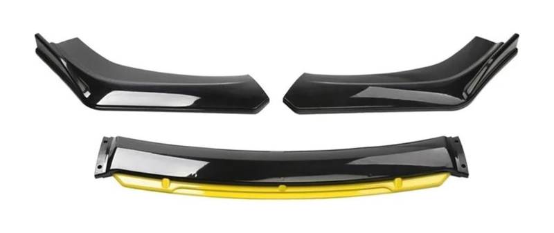 Front Spoiler Lippe 4PCS Auto Vorderen Stoßfänger Lip Body Kit Spoiler Canard Splitter Diffusor Vorne Unteren Kinn Stoßstange Abdeckung Lippe Vorne Spoiler Universal(Black yellow) von RINKTEEA