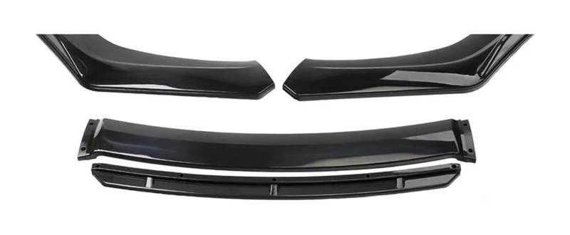 Front Spoiler Lippe 4PCS Auto Vorderen Stoßfänger Lip Body Kit Spoiler Canard Splitter Diffusor Vorne Unteren Kinn Stoßstange Abdeckung Lippe Vorne Spoiler Universal(Schwarz) von RINKTEEA