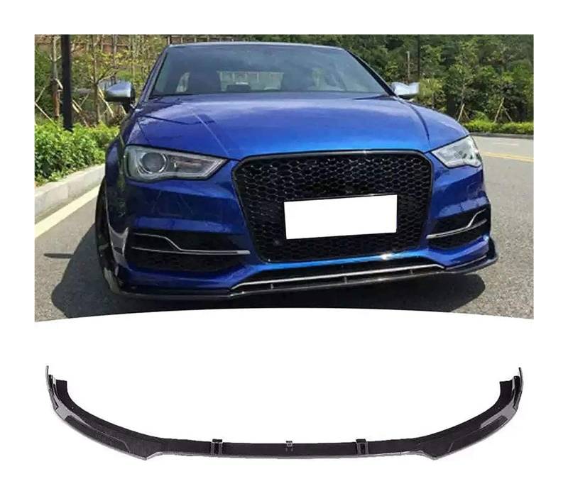 Front Spoiler Lippe Für A3 S3 8v 2014-2016 Frontstoßstange Lippe Kinnspoiler Carbon Look Frontdiffusor Diffusor Glänzend-schwarz Auto-Frontspoiler(Carbon-fiber-look) von RINKTEEA