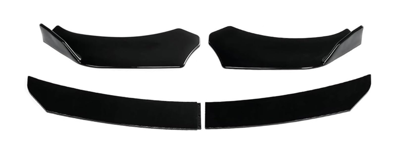 Front Spoiler Lippe Für A4 B8 2000-2022 Auto-Frontspoiler Universell 4 Stück Frontstoßstange Lippenspoiler Seitenteiler Body-Kit Schutz Mit 15 Cm Federbeinstange(Glossy Black) von RINKTEEA