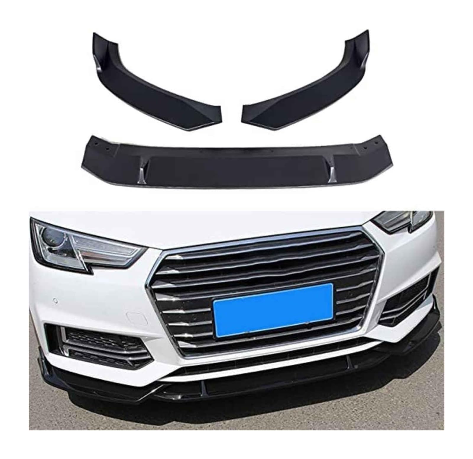 Front Spoiler Lippe Für A4 Berlina 2018 2019 Frontstoßstange Lip Chin Spoiler Carbon Look Frontdiffusor Diffusor Normal-C Mattschwarz(CMatteBlack) von RINKTEEA