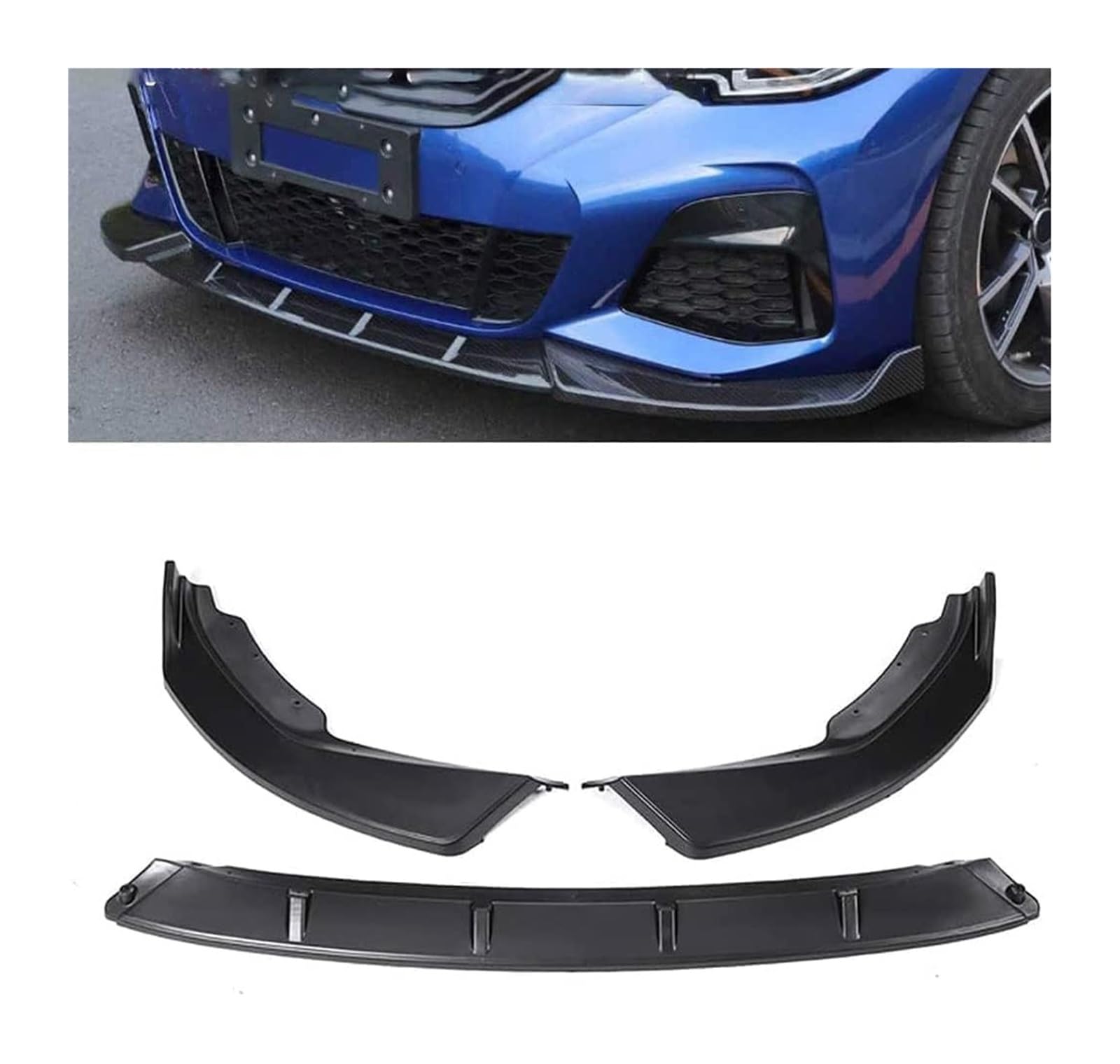 Front Spoiler Lippe Für B&MW 3er G20 2019 2020 Frontstoßstange Lip Chin Spoiler Carbon Look Frontdiffusor Diffusor Mattschwarz(B) von RINKTEEA