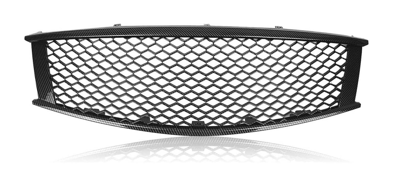 Front Spoiler Lippe Für G G37 2 Tür 2008-2013 Kühlergrill Waben Grill Körper Kit Oberen Stoßstange Haube Mesh Auto Hinten Spoiler Spoiler Flügel(Carbon Fiber Look) von RINKTEEA