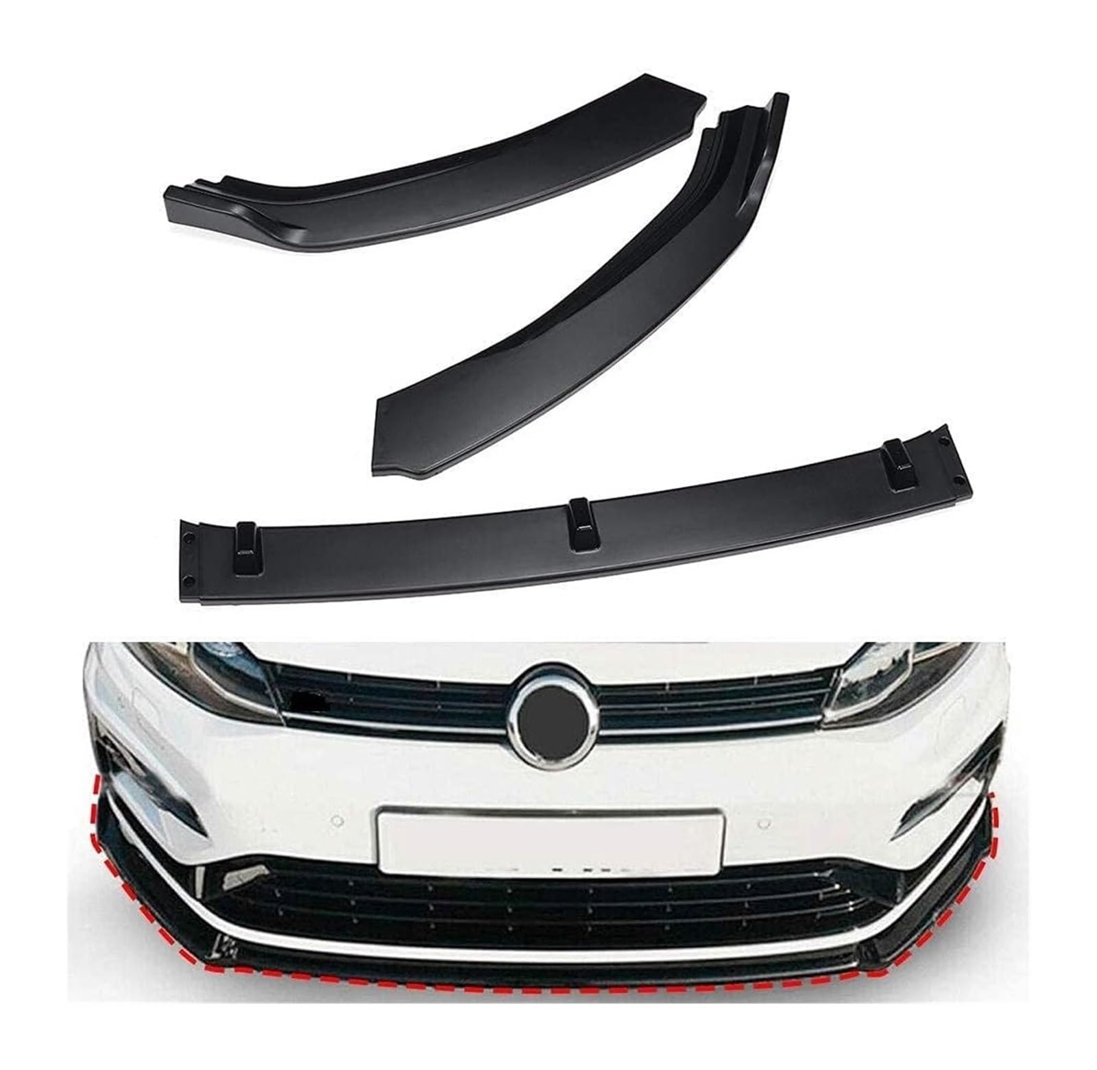 Front Spoiler Lippe Für G&olf MK7 MK7.5 2014-2017 Frontschürze Lippe Kinn Spoiler Carbon Look Front Diffusor Diffusor Mattschwarz Auto Front Spoiler(B) von RINKTEEA