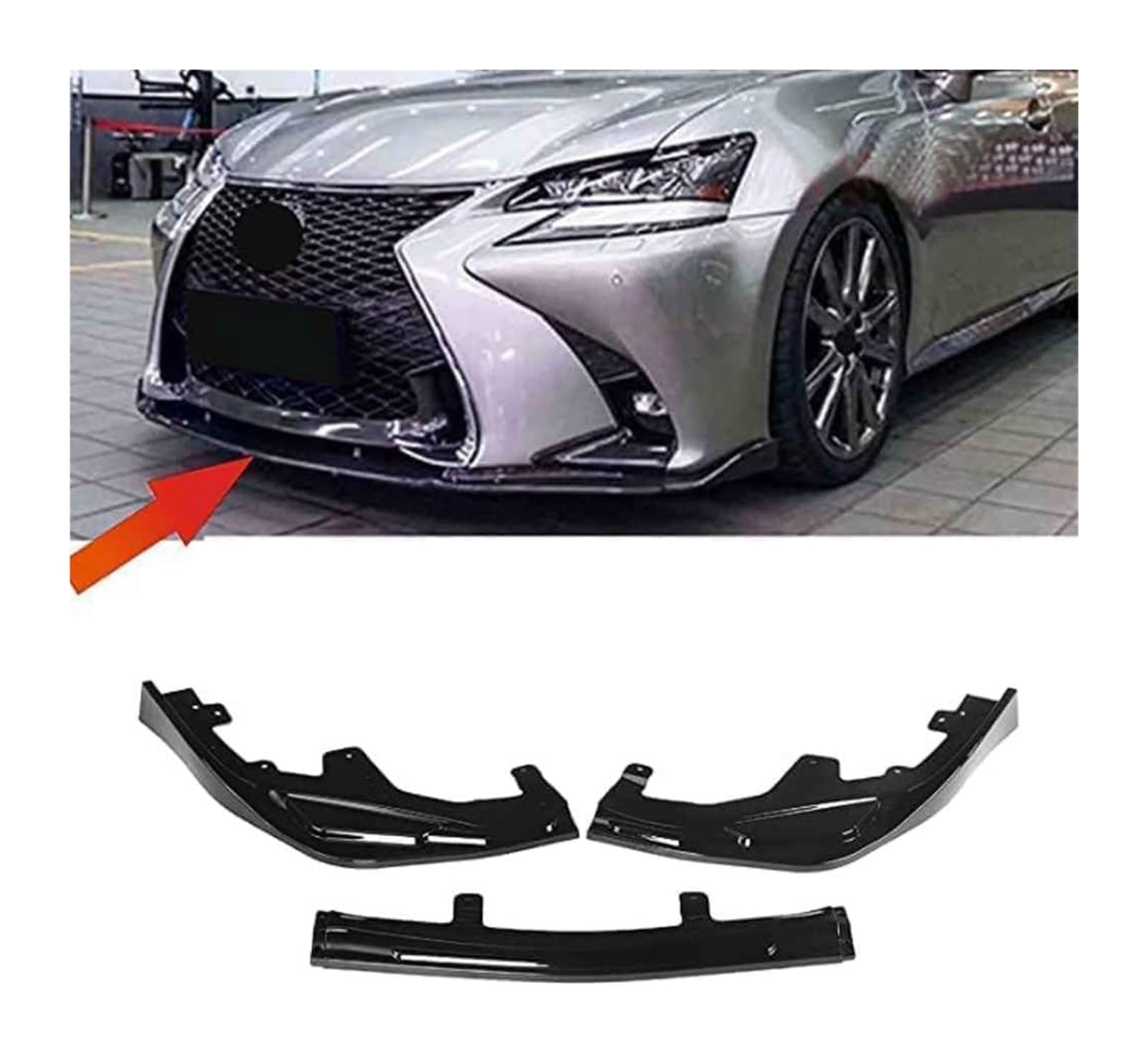 Front Spoiler Lippe Für GS GS350 GS450H 2016–2020 Frontstoßstange Lippe Kinnspoiler Carbon Look Frontdiffusor Diffusor Normal-B-mattschwarz(A-glossyblack) von RINKTEEA