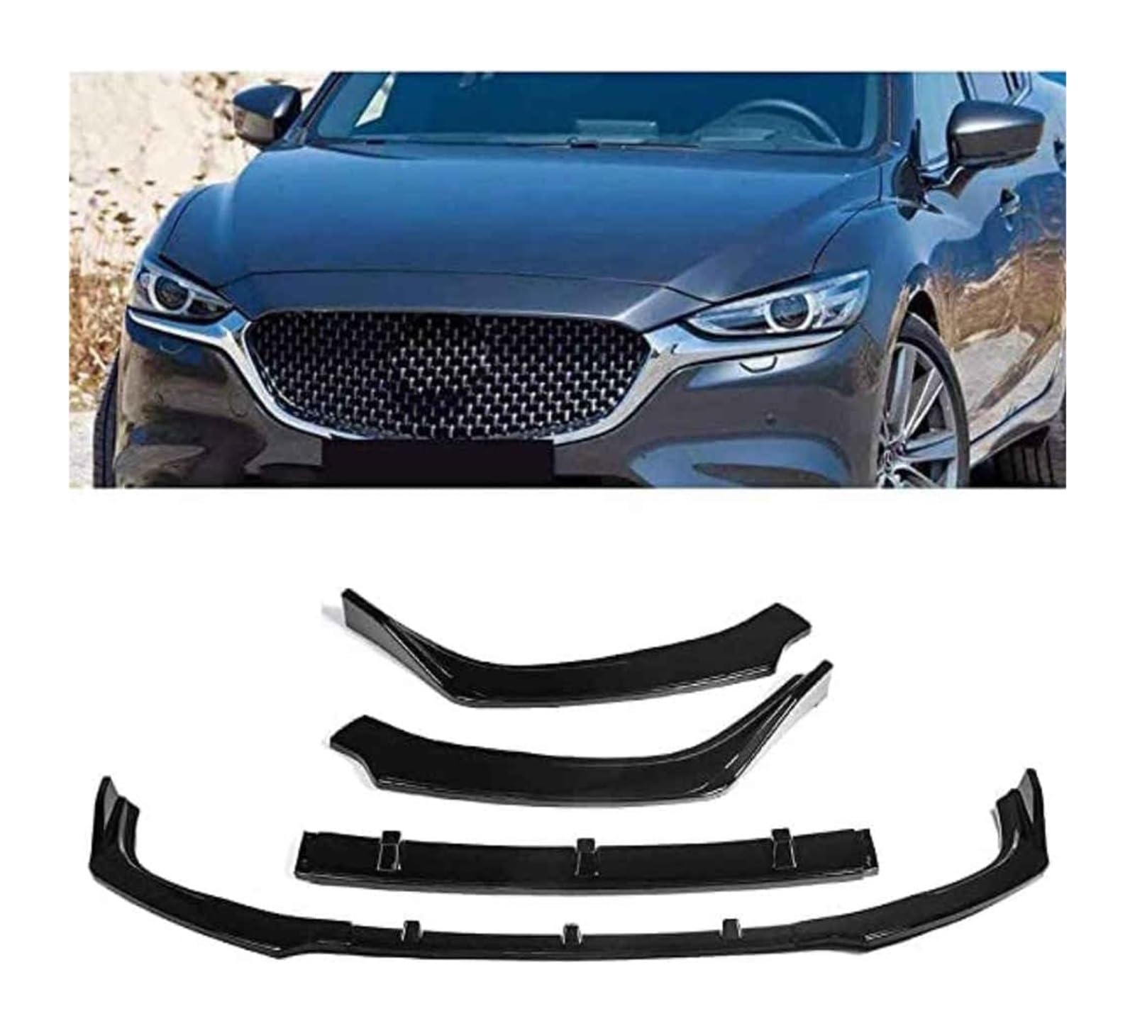 Front Spoiler Lippe Für Mazda 6 Für Atenza 2019 2020 Frontschürze Lippe Kinn Spoiler Carbon Look Front Diffusor Diffusor Auto Front Spoiler von RINKTEEA