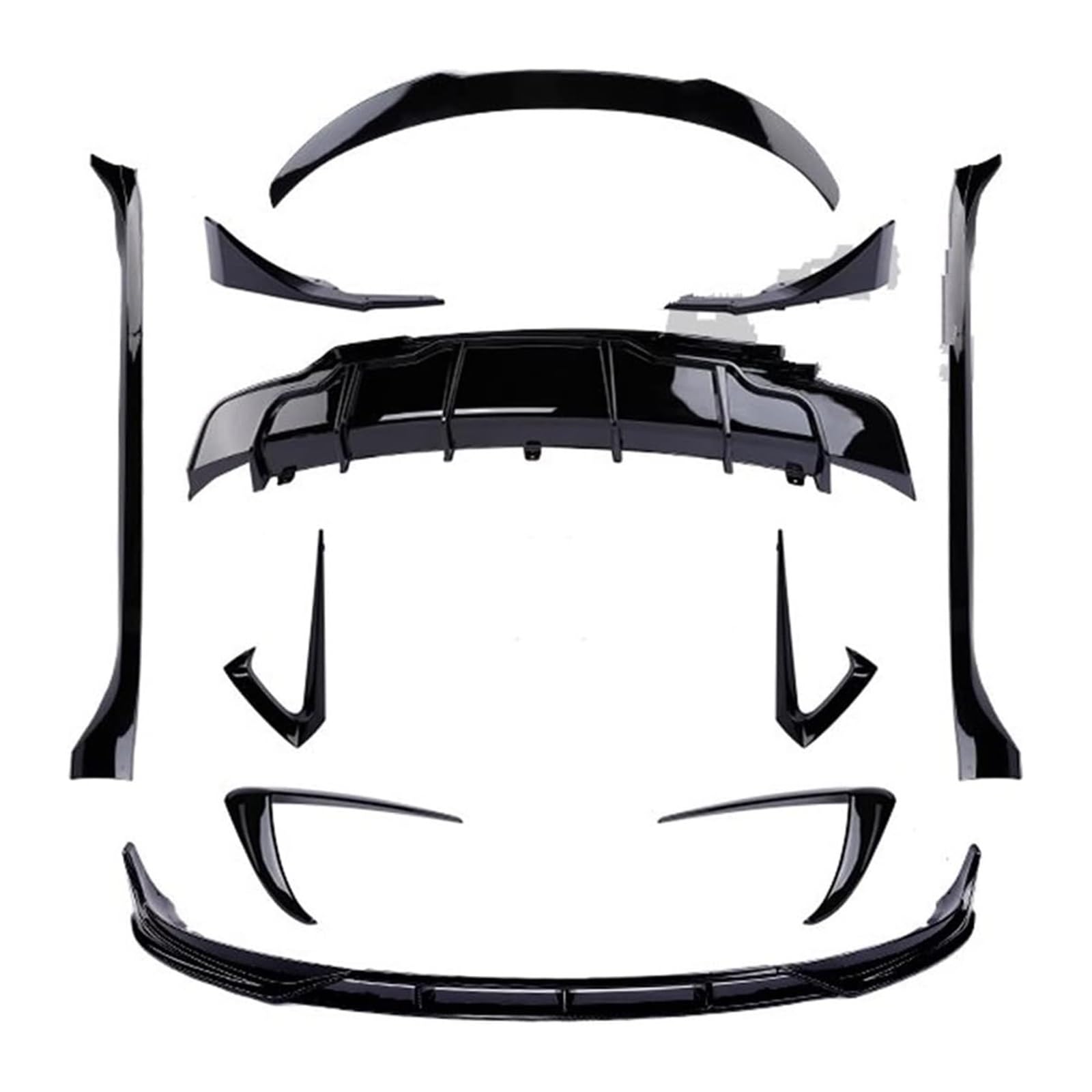 Front Spoiler Lippe Für Model 3 Für Model Y 2016-2022 Heckspoiler Auto Diffusor Seite Rock Front Lip Aero Kit Body Kit Auto Heckspoiler(Y Black Aero Kit) von RINKTEEA