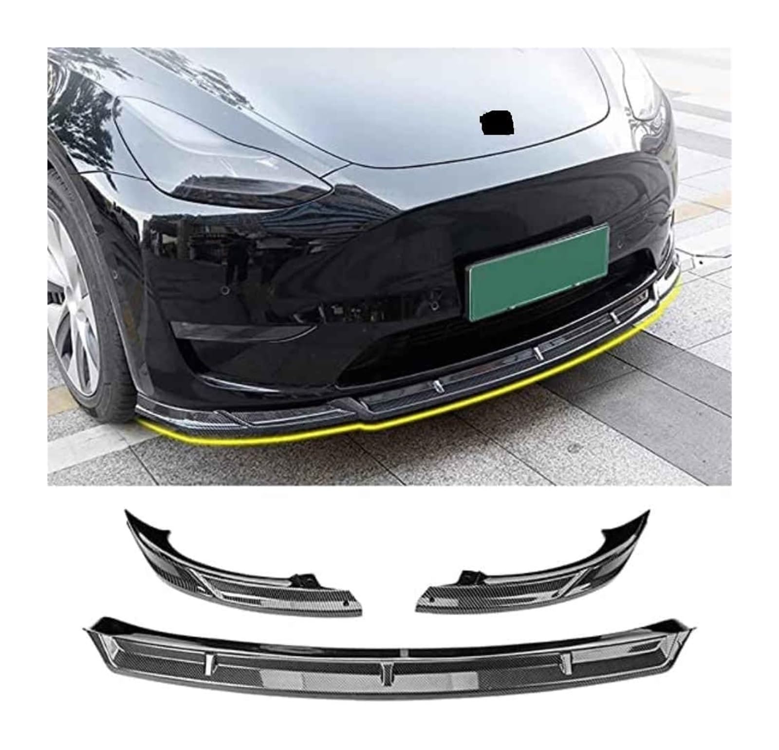 Front Spoiler Lippe Für Model Y 2021 2022 Frontschürze Lippe Kinn Spoiler Front Diffusor Diffusor Auto Front Spoiler(ACarbonFiber) von RINKTEEA